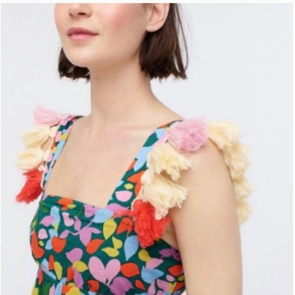 J Crew Tassel Dress in Confetti FloralWomen's size m pre owned - Picture 5 of 7